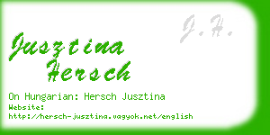jusztina hersch business card